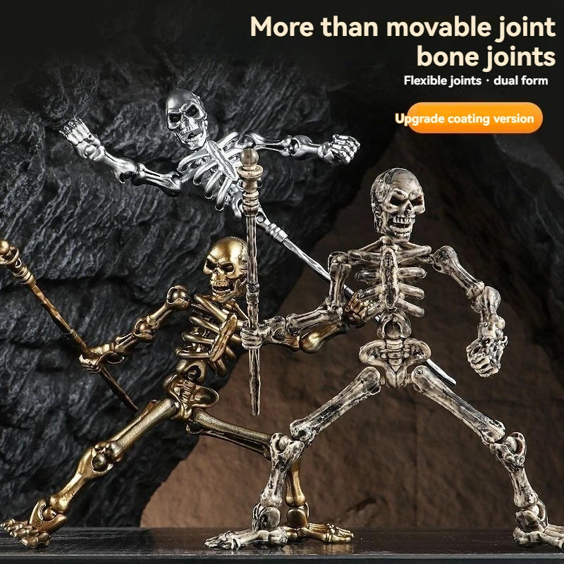 Hot 6pcs Action Figure Death God Skeleton Multi-Joint Mobile Shapeshift Robot,Halloween Action Manikin Decorative Ornaments Toys