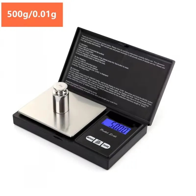 Mini Digital Pocket Scale 0.01g High Precision Stainless Steel Portable Jewelry Gold Gram Weight Balance Electronic Scale Tool