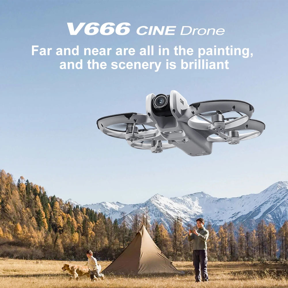 Original V666 Mini Drone 4K Professional Aerial 8k Dual Camera Intelligent obstacle avoidance  Brushless Quadcopter Kid RC Toys