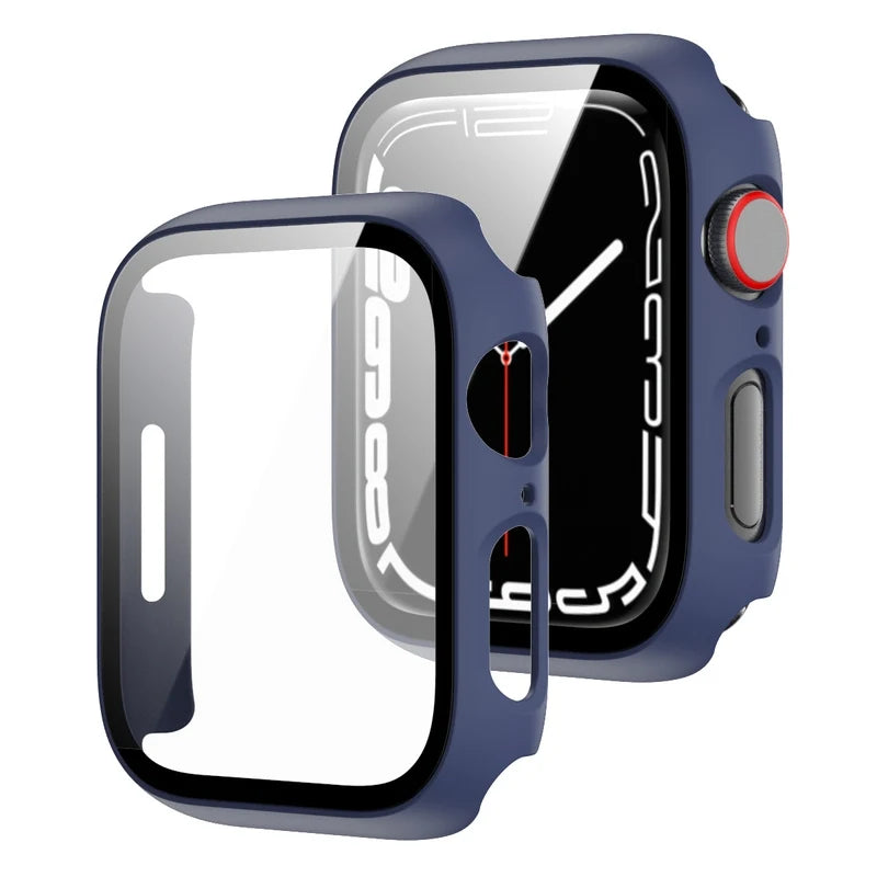 Tempered Glass+Cover For Apple Watch Case 45mm 41mm 44mm 40mm 42mm Screen Protector Apple Watch Accessories Serie10/9/8/7/6/5/SE