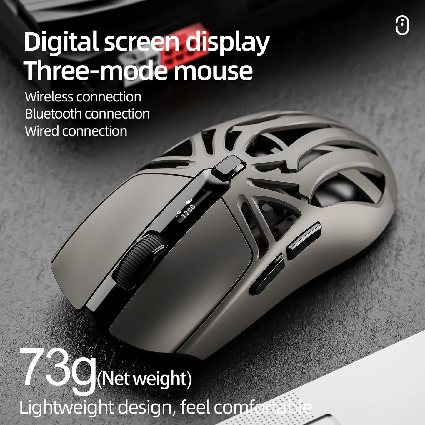 SmailWolf RS8 Bluetooth wireless 2.4g gaming mouse triple-mode lightweight e-sports gaming 1K return rate 10000DPI computer