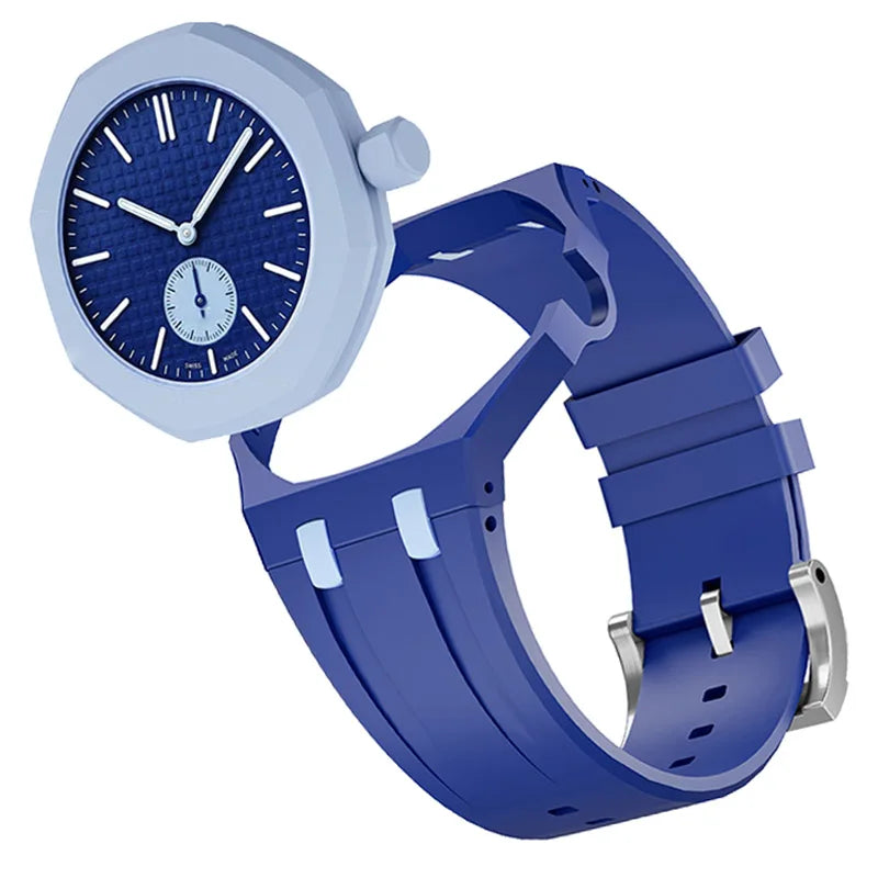 2-in-1 PC Case+Silicone Strap for Swatch X AP Royal Pop Pocket Watch Change To Wristwatch Integrated Modification Accessories