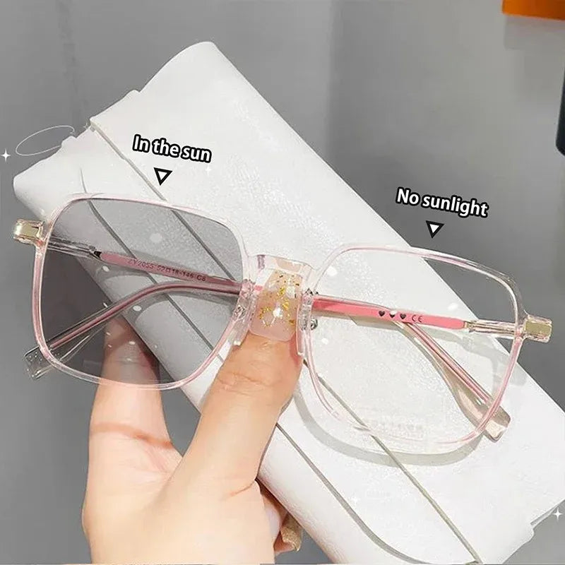 New Photochromic Anti Radiation Glasses Metal Eyeglass For Woman Men