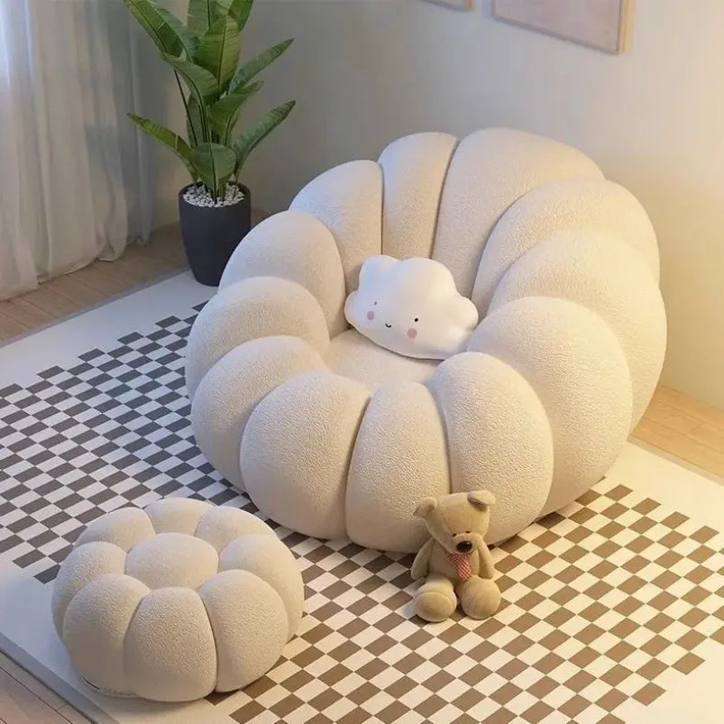 Lazy Pumpkin Sofa Nordic-Style Single Sofa Chair EPS Particle Filling Soft Comfortable Home Living Room Balcony Bedroom Sofa set