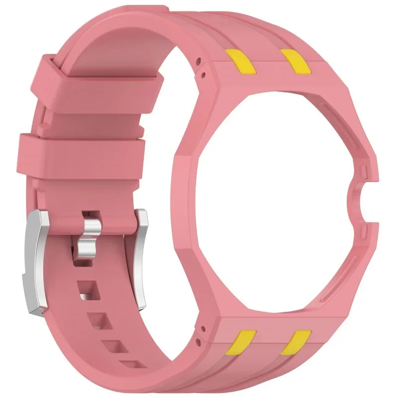 2-in-1 PC Case+Silicone Strap for Swatch X AP Royal Pop Pocket Watch Change To Wristwatch Integrated Modification Accessories