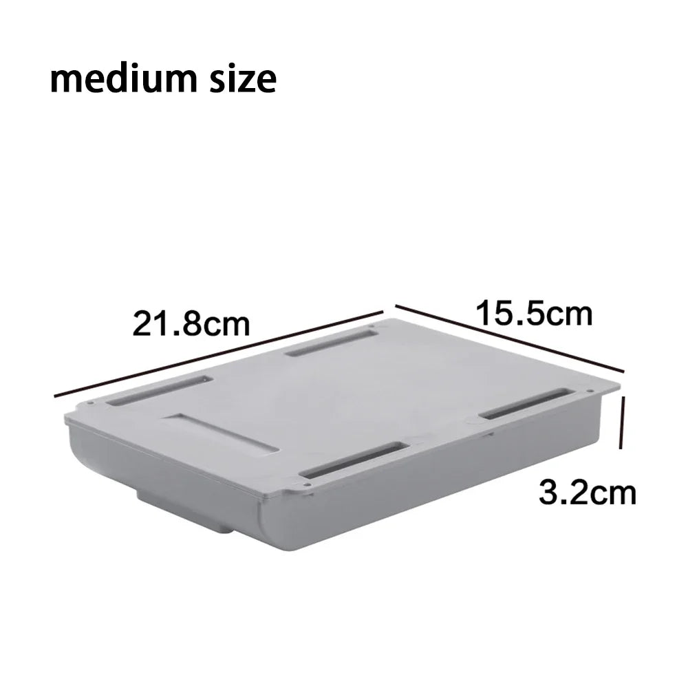 Hidden Storage Box Desk Storage Drawer Self-Adhesive Plastic Table Storage Holder Simple Sundries Cosmetics Stationery Organizer