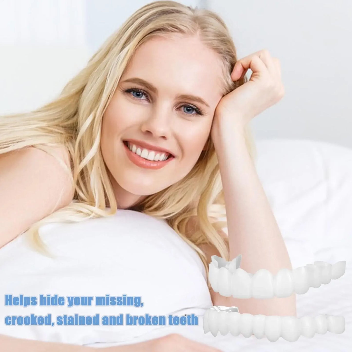 Unisex Upper Lower Temporary Teeth Veneers Portable Household Oral Beauty Accessory For Daily Cosmetic Use