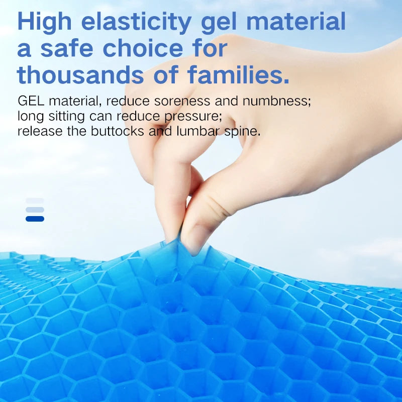 Gel Seat Cushion Summer Breathable Honeycomb Design For Pressure Relief Back Tailbone Pain - Home Office Wheelchair Chair Cars