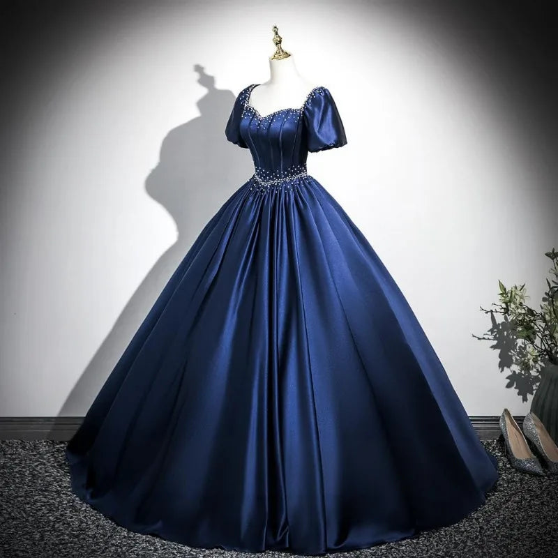 Fashion Strap Evening Dress 2026 New Spring High-end French Temperament Socialite Adult Dress Satin Elegant Dress Deep V-neck