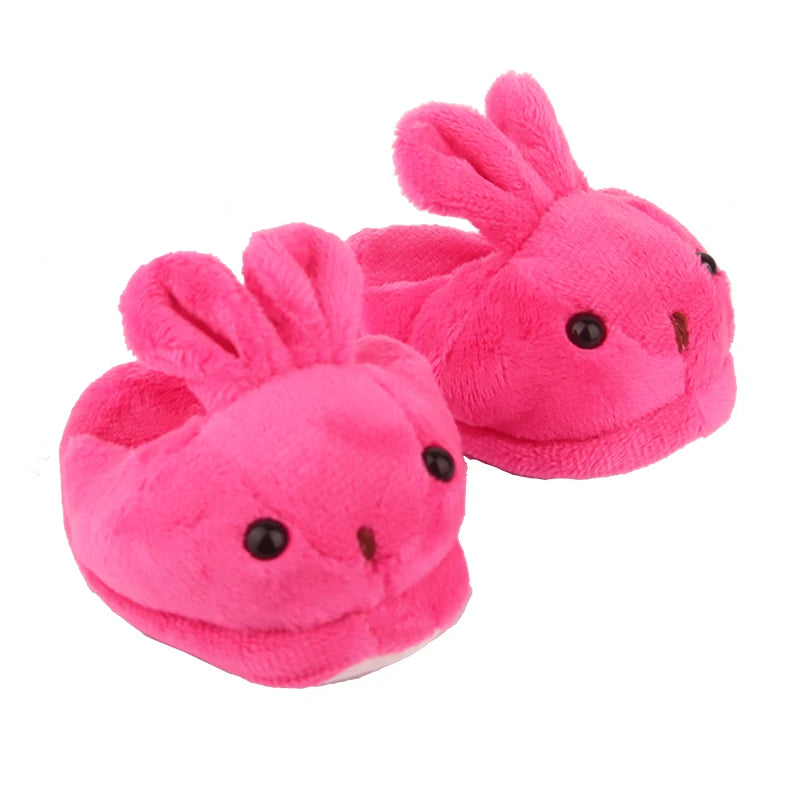 Doll Shoes 7cm Cute Frog, Tiger, Pig Plush Animal Slippers For American 18 Inch Girl,43 cm Baby New Born&OG Doll Girl's Toy Gift