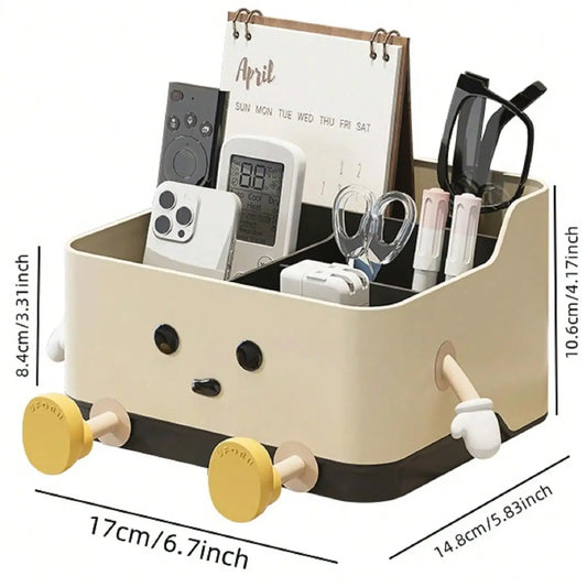 1pc Multifunctional Desktop Storage Box, Cosmetic Organisation Shelf Countertop Storage and Display Box (with Sticker)