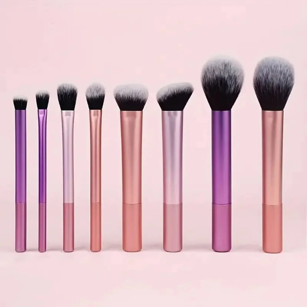 8pc Multi-color Makeup Brush Loose Powder Brush Blush Brush Lip Brush Eyeshadow Brush Professional Makeup Brush Set For Cosmetic
