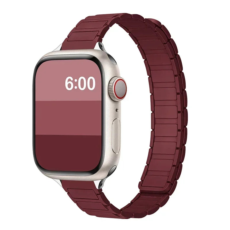 Magnetic Strap for Apple Watch 10 Band 44mm 45mm 49mm 40mm 41mm 42mm 46mm Silicone Bracelet iWatch Series 7 8 SE 3 Ultra 2 9 11