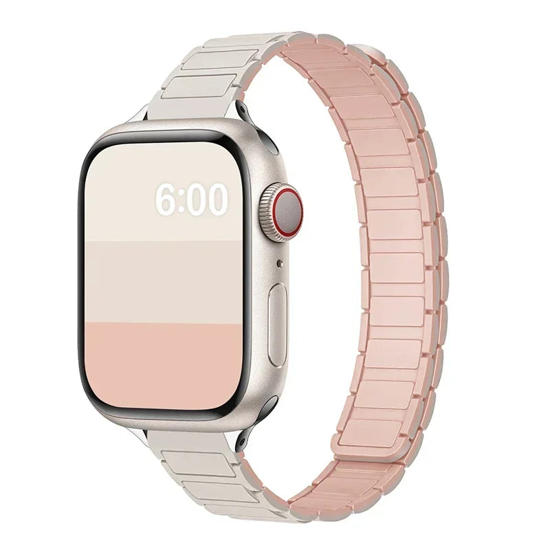 Magnetic Strap for Apple Watch 10 Band 44mm 45mm 49mm 40mm 41mm 42mm 46mm Silicone Bracelet iWatch Series 7 8 SE 3 Ultra 2 9 11