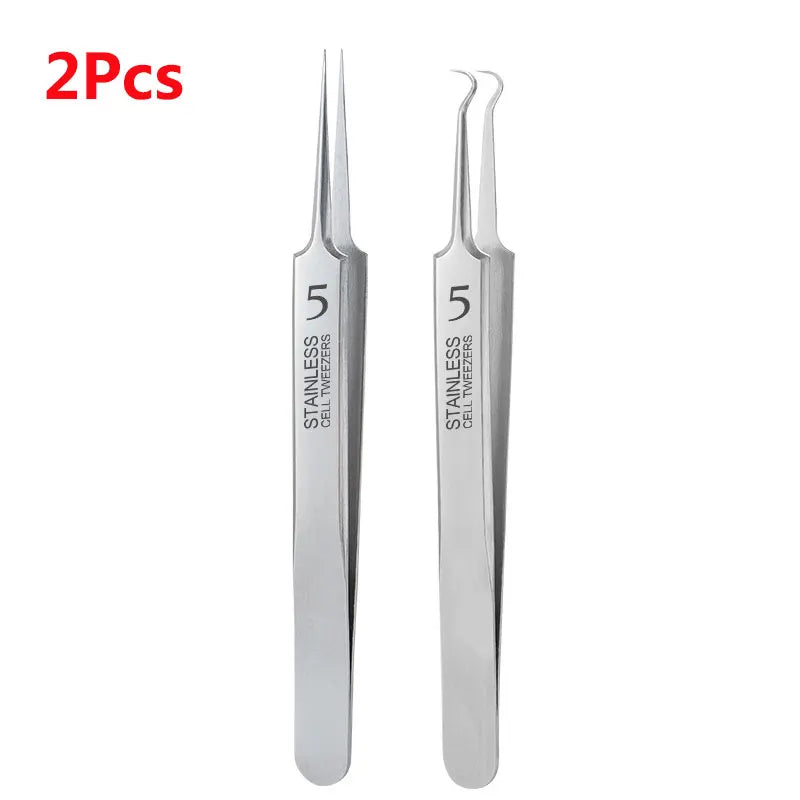 German Ultra-fine No. 5 Cell Pimples Blackhead Clip Tweezers Beauty Salon Special Scraping & Closing Artifact Acne Needle Tool