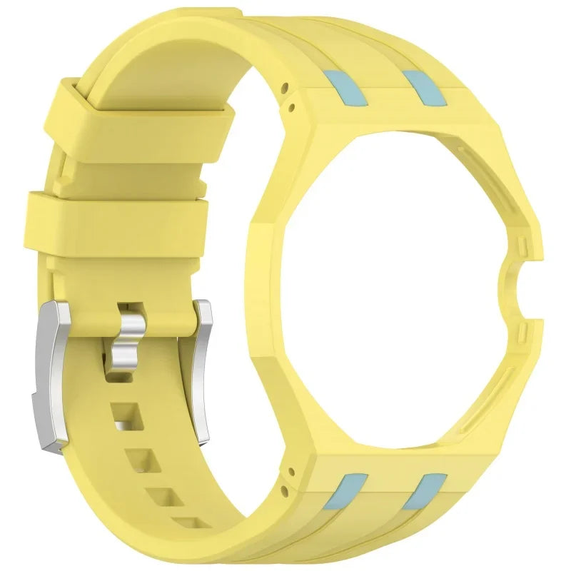 2-in-1 PC Case+Silicone Strap for Swatch X AP Royal Pop Pocket Watch Change To Wristwatch Integrated Modification Accessories