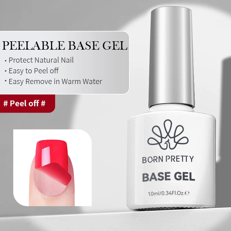 BORN PRETTY 10ml Base Gel Top Coat Rubber Gel Reinforcement Gel for Nails Tools Soak Off UV LED Nail Varnish Function Gel