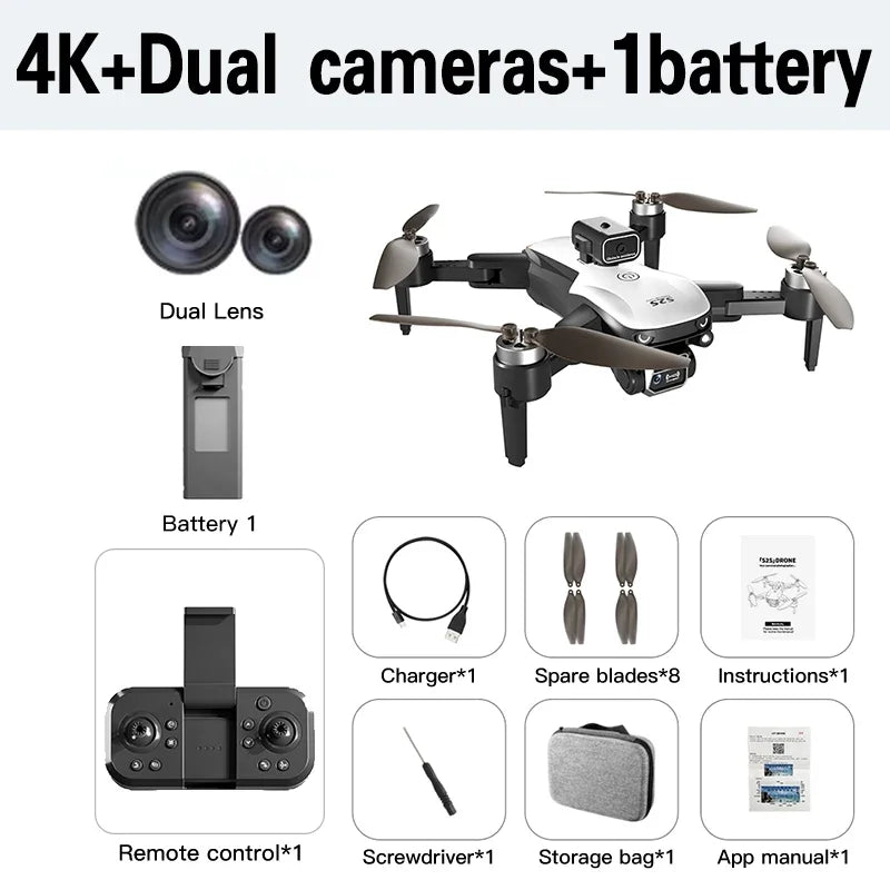 Original S2S Mini Drone 8K HD Professional 4K Dual Camera Obstacle Avoidance Brushless Motor Foldable Rc Quadcopter Toys Gift
