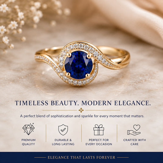 𝐋𝐮𝐱𝐮𝐫𝐲 𝐁𝐥𝐮𝐞 𝐆𝐞𝐦𝐬𝐭𝐨𝐧𝐞 𝐖𝐚𝐯𝐞 𝐑𝐢𝐧𝐠 – 𝐆𝐨𝐥𝐝 𝐒𝐭𝐚𝐭𝐞𝐦𝐞𝐧𝐭 𝐑𝐢𝐧𝐠 𝐟𝐨𝐫 𝐖𝐨𝐦𝐞𝐧