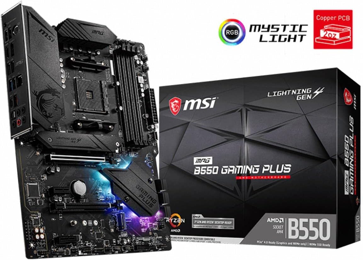 MSI MPG B550 GAMING PLUS Motherboard ATX - Ryzen 3rd Gen, AM4, DDR4, PCIe4