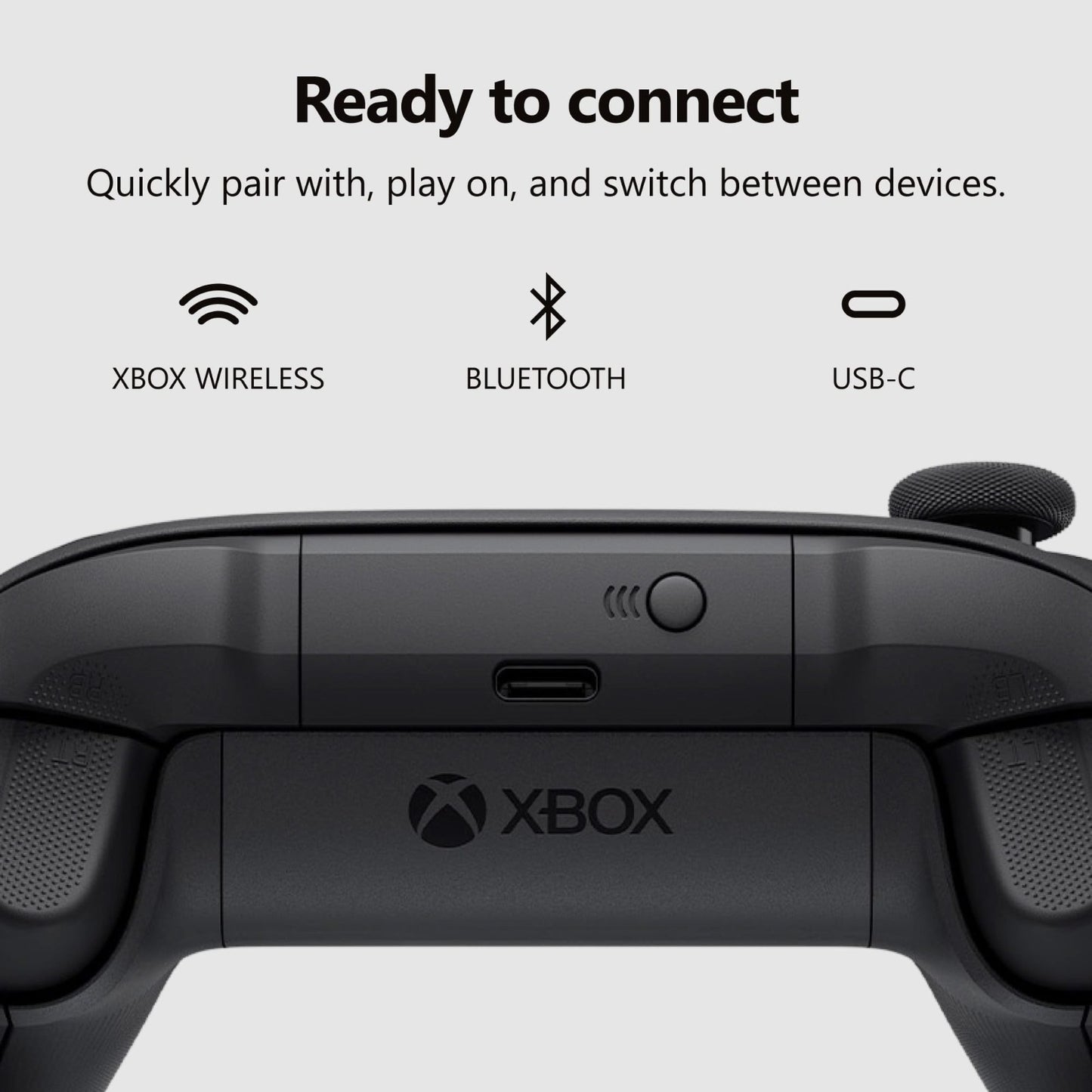 XBOX Wireless Gaming Controller | Carbon Black | Consoles, PCs, TVs, mobile, and more | Textured Grip | Wireless, Bluetooth, USB-C Connectivity