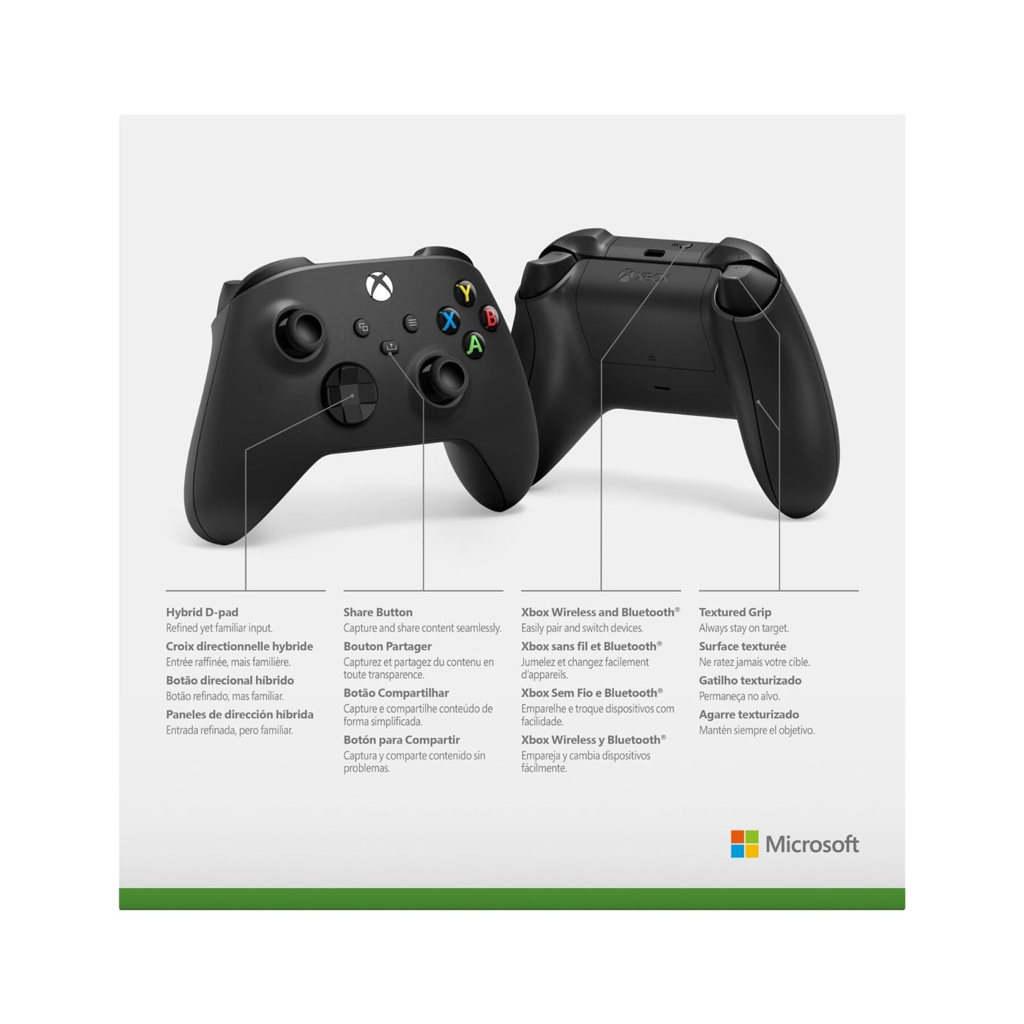 XBOX Wireless Gaming Controller | Carbon Black | Consoles, PCs, TVs, mobile, and more | Textured Grip | Wireless, Bluetooth, USB-C Connectivity