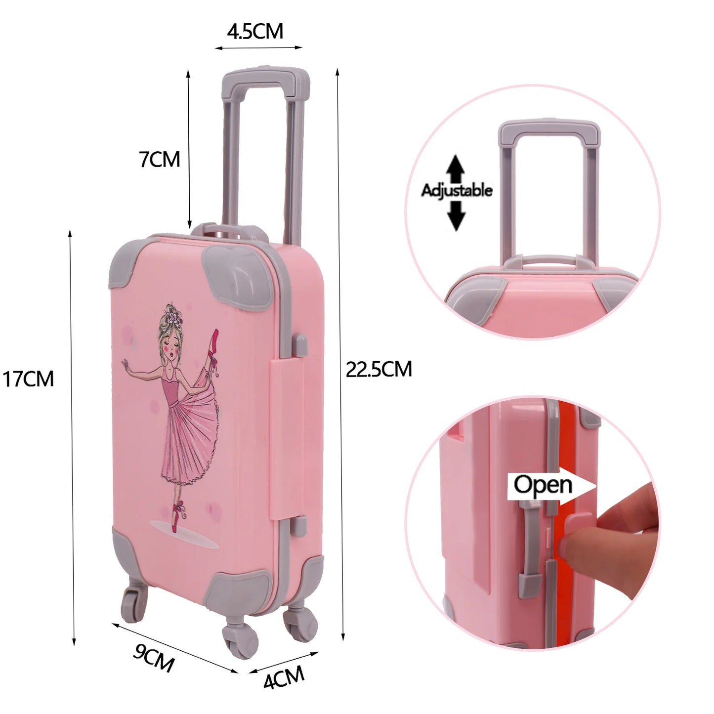 The Latest Doll Luggage For 43cm Baby Doll Clothes Accessories For Labubu,18 Inch American Doll Girl's Toys,babi Doll,1/3 Bjd