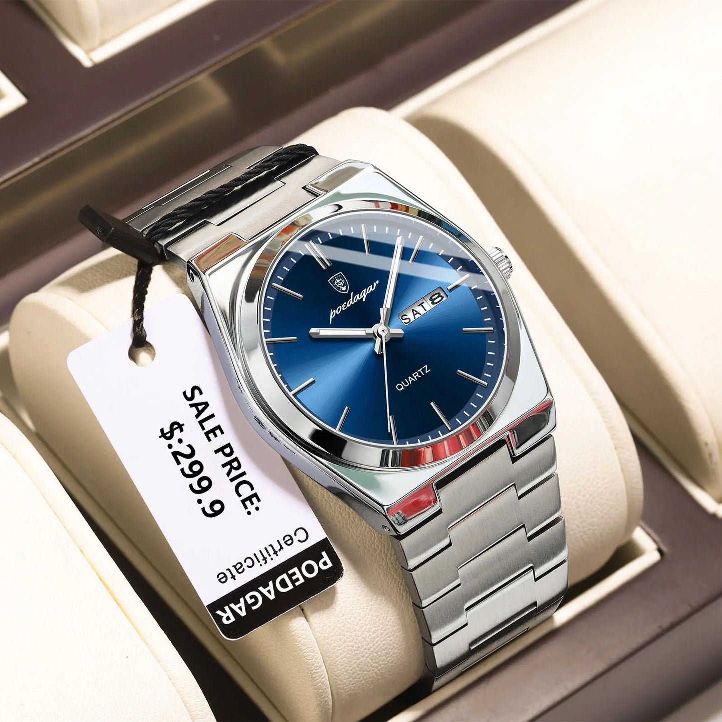 NIBOSI Luxury Watch For Man Waterproof Luminous Date Week Stainless Steel Men Watch Casual Quartz Men's Watches Male Clock+box