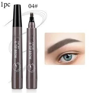 Four-pronged eyebrow pencil, four-end, long-lasting, non-smudged, water-resistant, anti-smudged eyebrow pencil