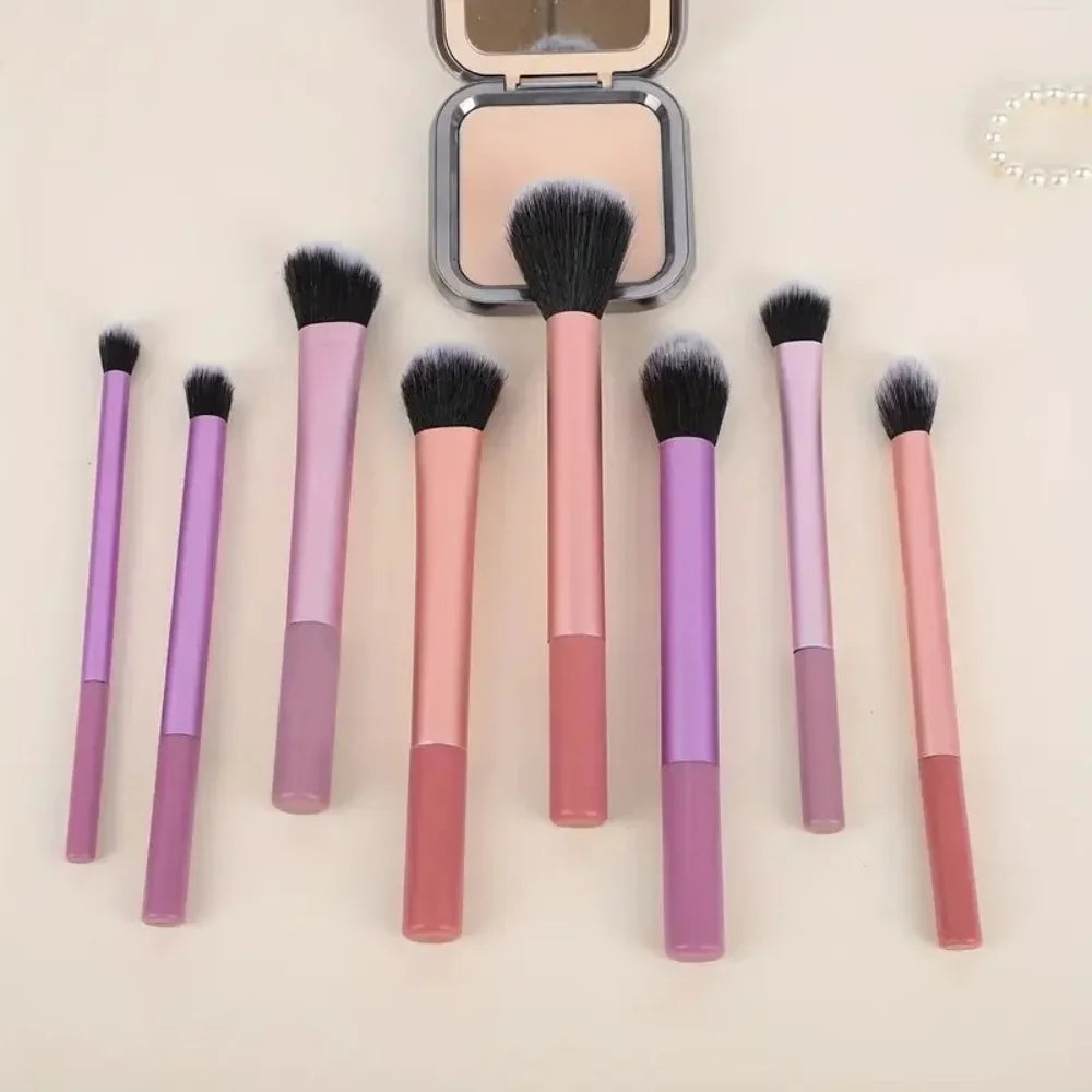 8pc Multi-color Makeup Brush Loose Powder Brush Blush Brush Lip Brush Eyeshadow Brush Professional Makeup Brush Set For Cosmetic