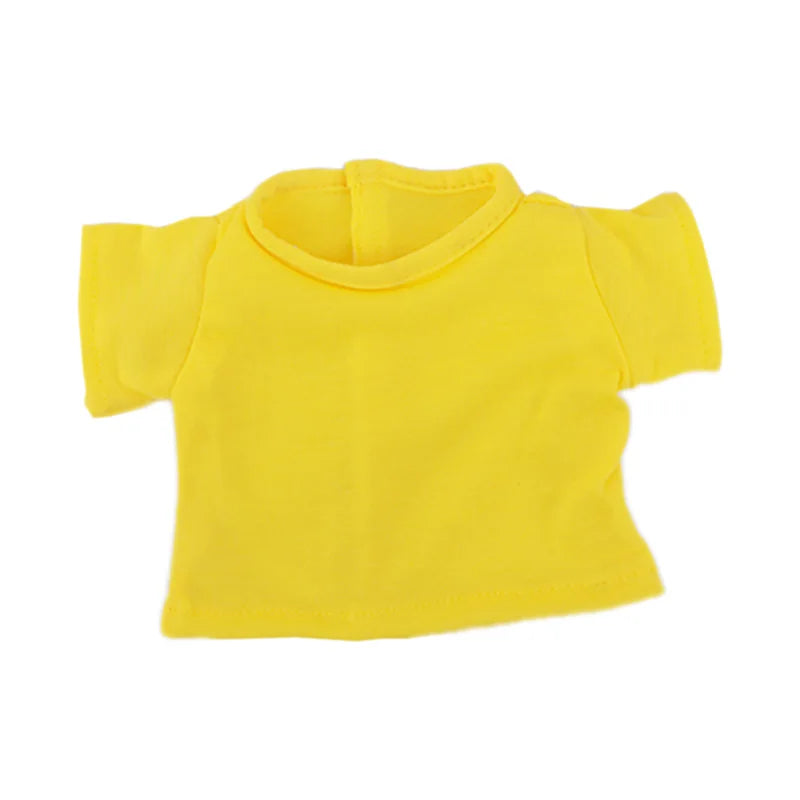 Doll Clothes Summer T-shirt Pure Cotton Short Sleeve Handmade Solid Color Clothes For 16-18Inch ,43cm Baby Doll  DIY Toys Gifts