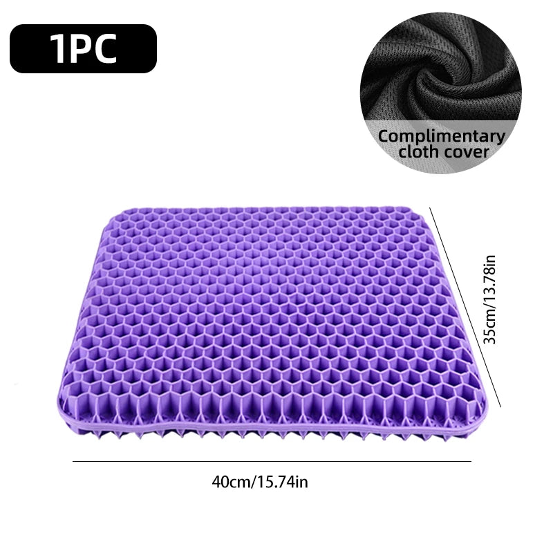 Gel Seat Cushion Summer Breathable Honeycomb Design For Pressure Relief Back Tailbone Pain - Home Office Wheelchair Chair Cars