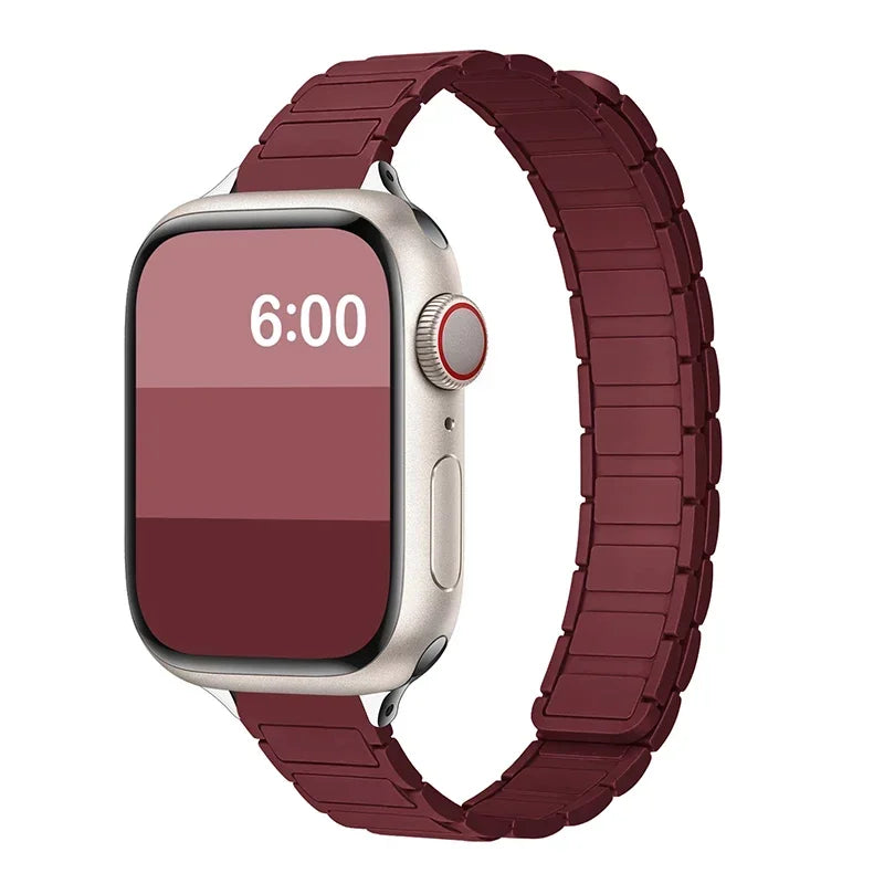 Magnetic Strap for Apple Watch 10 Band 44mm 45mm 49mm 40mm 41mm 42mm 46mm Silicone Bracelet iWatch Series 7 8 SE 3 Ultra 2 9 11