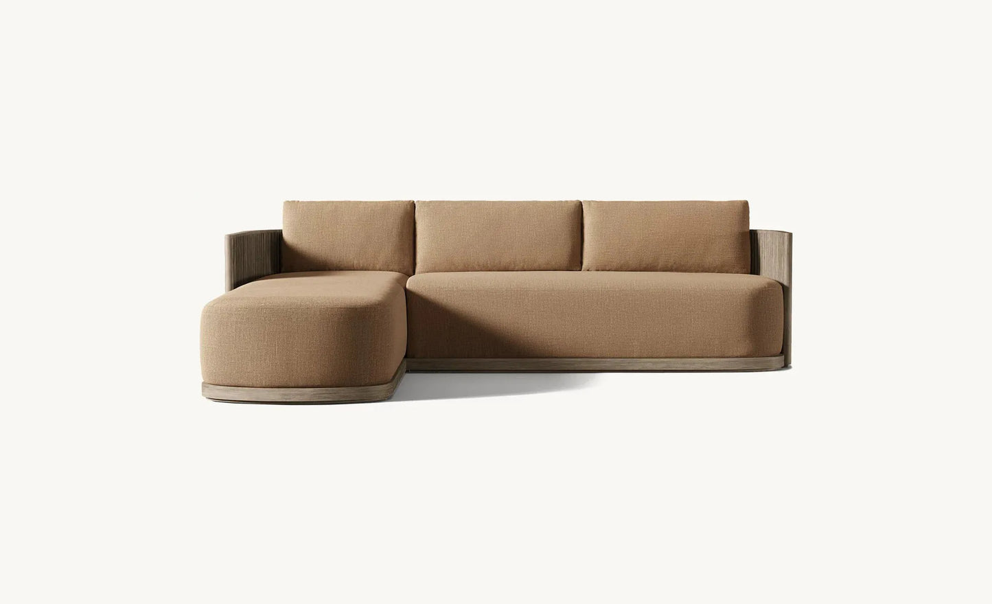 Outdoor garden furniture Custom garden patio teak sectional sofa set Waterproof fabric sofa  table and chair covers wood frame