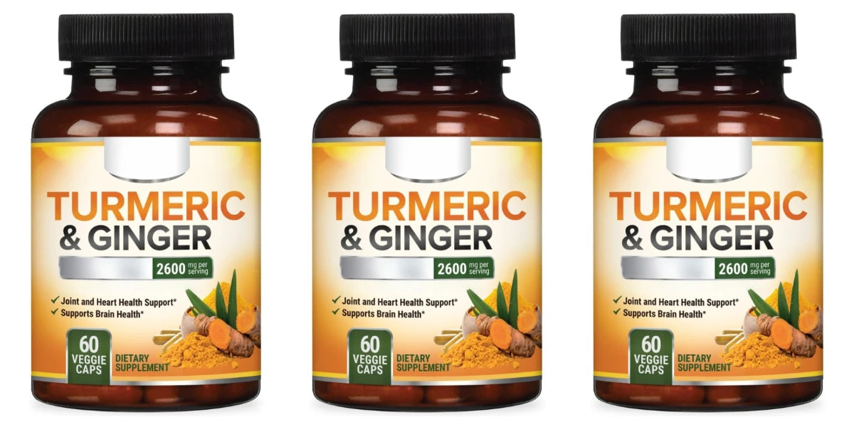 Turmeric Capsule Nutritional Supplement with Curcuminoids and Black Pepper Extract Support Joint,heart & Brain Health 60 Count