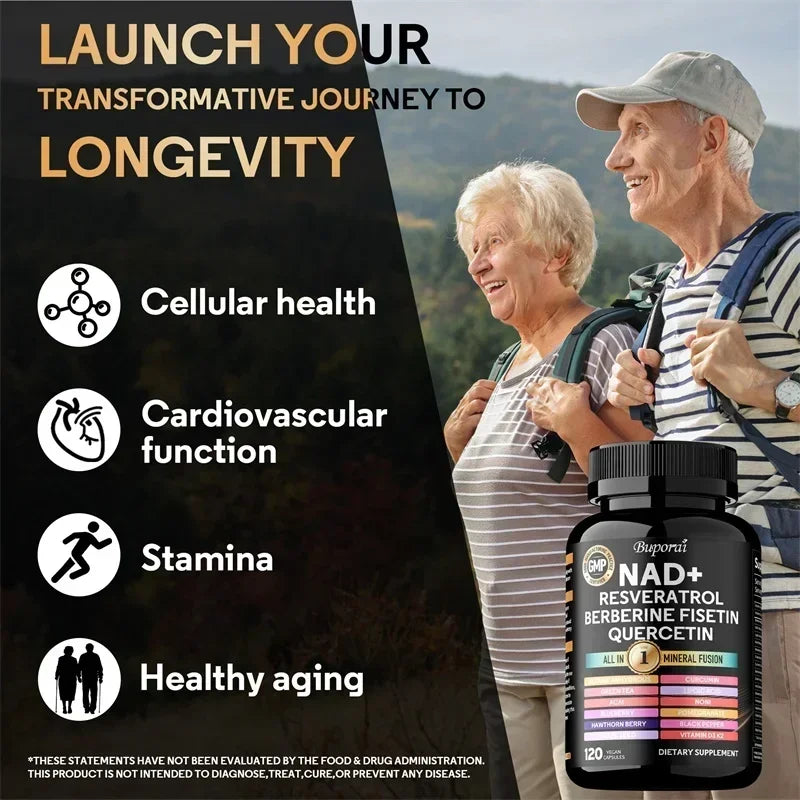 NAD+ Resveratrol Berberine - Supports Cardiovascular Health, Improves Endurance, Promotes Cell Health,Supplement Nutrition