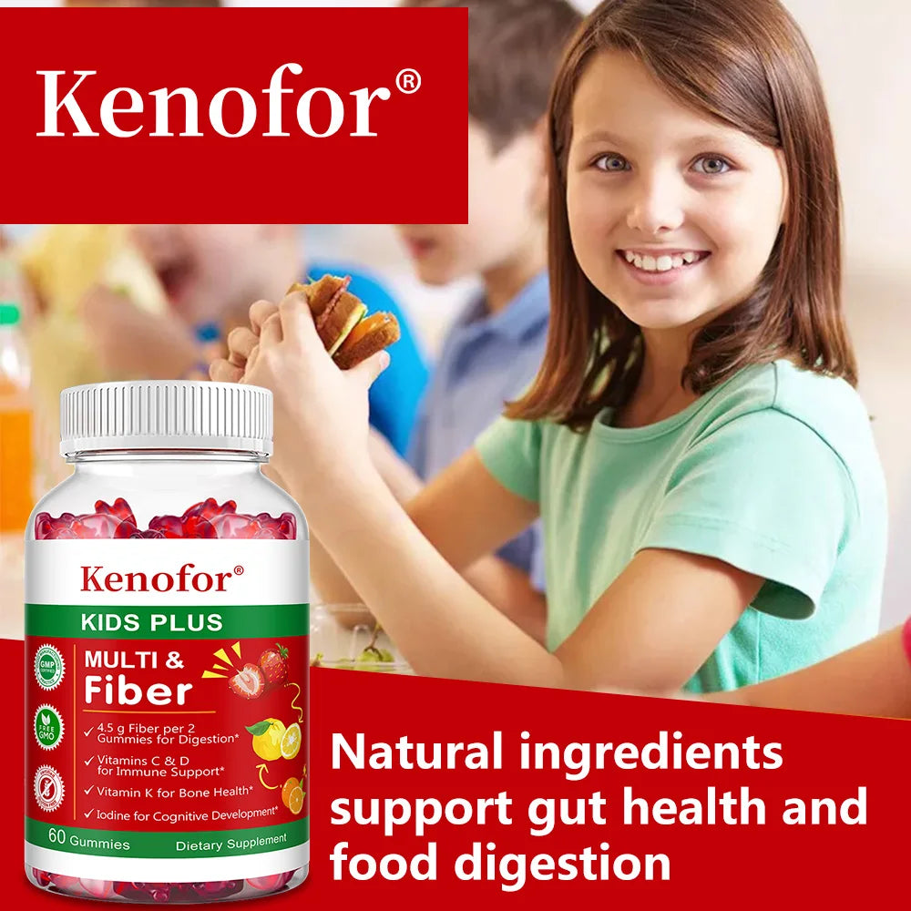 Kids Multivitamin Gummies with Vitamins A/C/D3 & Zinc - Immunity, Brain & Growth Support, Promote Nutrient Absorption