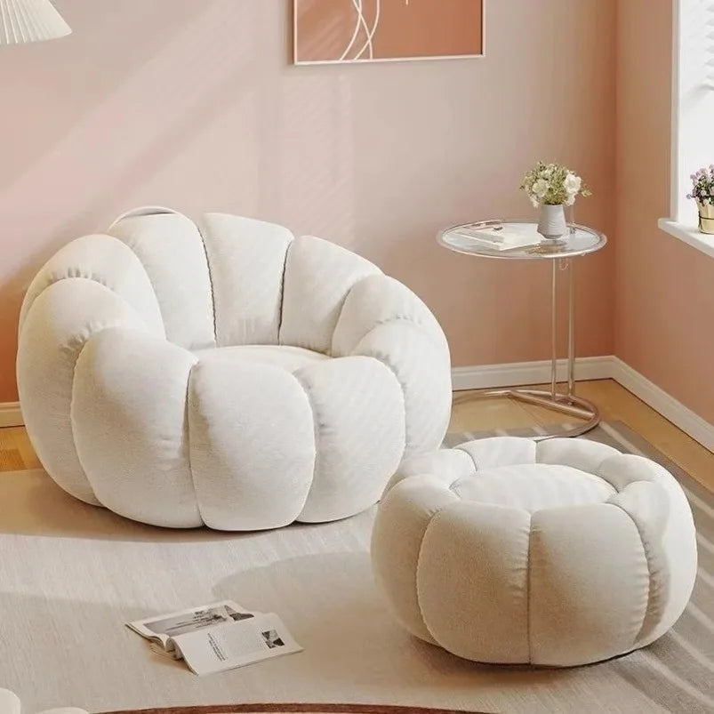 Lazy Pumpkin Sofa Nordic-Style Single Sofa Chair EPS Particle Filling Soft Comfortable Home Living Room Balcony Bedroom Sofa set