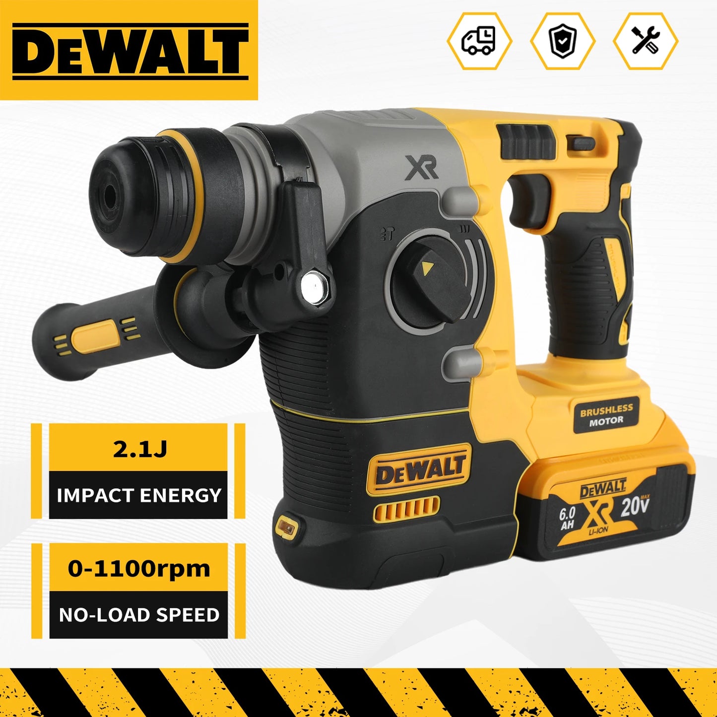 DEWALT DCH273 Rotary Percussion Drill 18V/20V MAX SDS Brushless 1 Inch PLUS L-shaped Woodworking Impact Drill（no Battery）