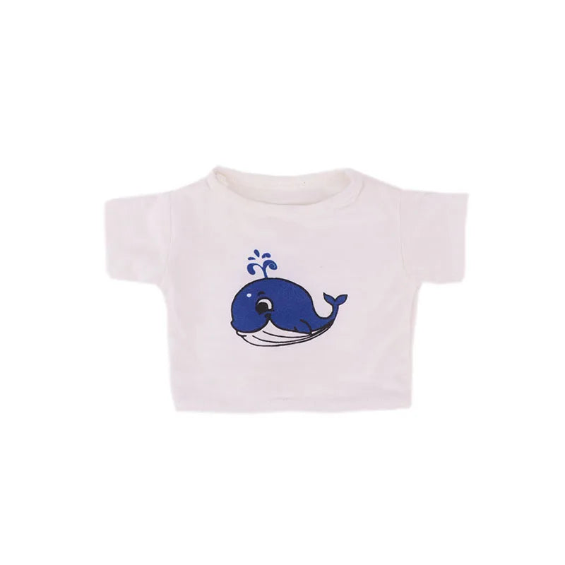 Doll Clothes Summer T-shirt Pure Cotton Short Sleeve Handmade Solid Color Clothes For 16-18Inch ,43cm Baby Doll  DIY Toys Gifts