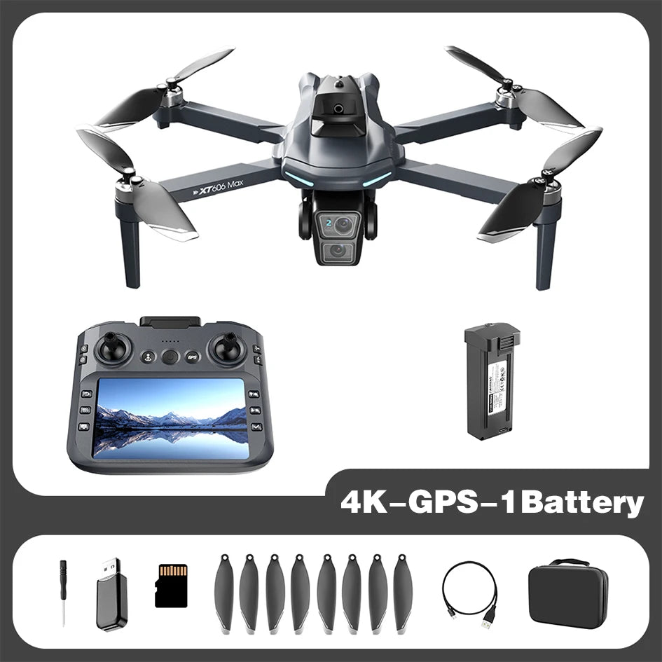 Original NEW XT606 GPS Drone 8K HD Professional dual camera 5G WIFI FPV Obstacle Avoidance Brushless RC Quadcopter Dron toys
