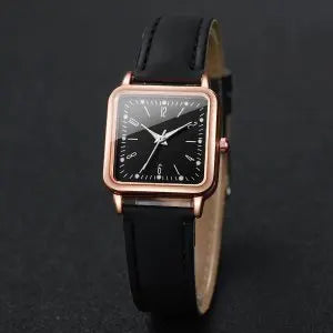 2/4PCS Fashion Minimalist Watch Luxury Men's and Women's Leather Belt Business Leisure Bracelet Quartz Watch