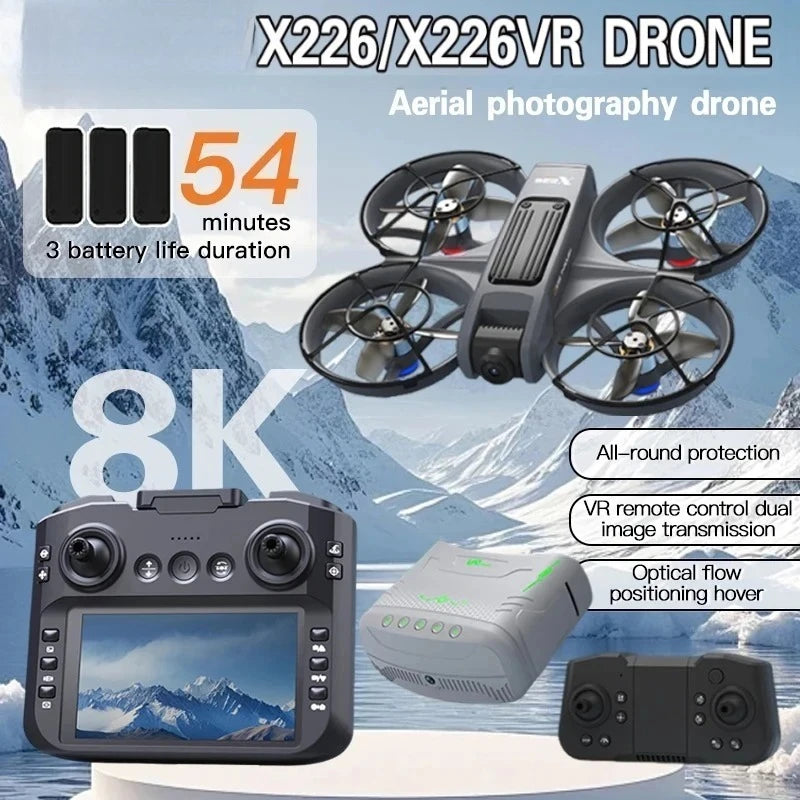 Original X226/X226VR Mini Drone 4K Professional Remote Control Helicopter Plane RC Dron With Screen Quadcopter Toy Gift for Kids