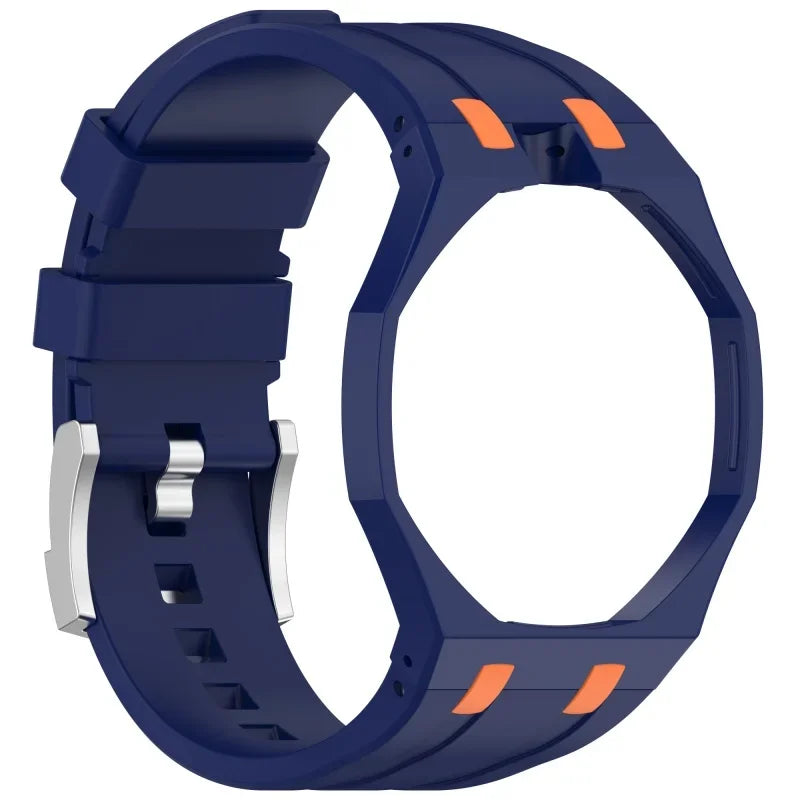 2-in-1 PC Case+Silicone Strap for Swatch X AP Royal Pop Pocket Watch Change To Wristwatch Integrated Modification Accessories