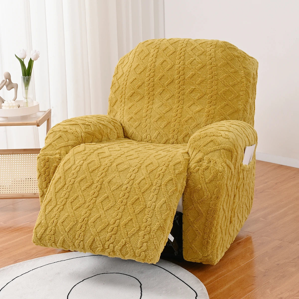 4/6/8pcs a set, double-sided jacquard braid Chivas sofa cover, elastic soft sofa recliner cover decorative protection