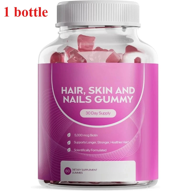 60 Count Hair Vitamin Gummies Support Healthy Growth of Hair and Nails for Women & Men Contain 5000mcg Biotin and MultiVitamin