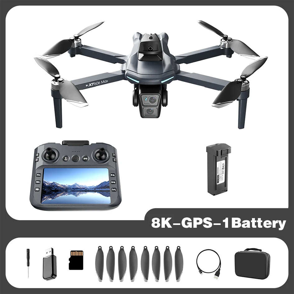 Original NEW XT606 GPS Drone 8K HD Professional dual camera 5G WIFI FPV Obstacle Avoidance Brushless RC Quadcopter Dron toys