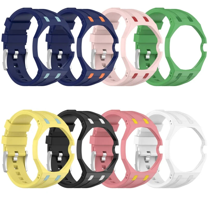 2-in-1 PC Case+Silicone Strap for Swatch X AP Royal Pop Pocket Watch Change To Wristwatch Integrated Modification Accessories