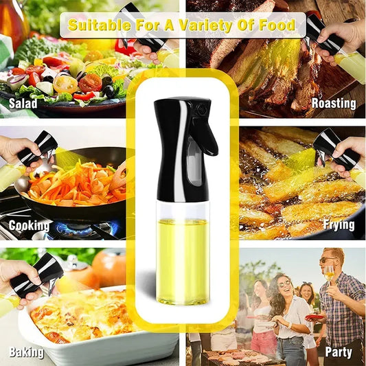 200/300/500ml Oil Spray Plastic Household Kitchen Oil Spray Bottle Or Oil Brush Nebulizing Mist Filling Cooking Dual Use BBQ