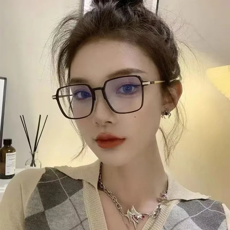 New Photochromic Anti Radiation Glasses Metal Eyeglass For Woman Men